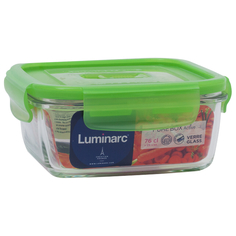 Контейнеры для СВЧ и холодильника контейнер LUMINARC Purebox Aктив 0,76л 15х7см квадратный с клапаном стекло, пластик микс цвета