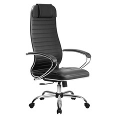 Кресла офисные кресло офисное МЕТТА-6 MPES черный экокожа/хром