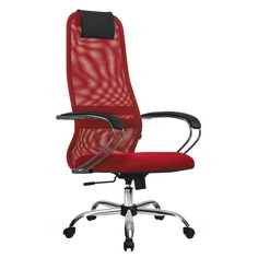 Кресла офисные кресло офисное SU-B-8 красный экокожа/сетка/хром Метта
