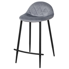 Стулья для кухни стул полубарный АМИГО 455х525х800мм серый/черный ткань/металл