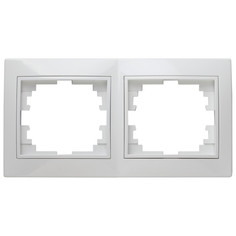 Рамки для розеток, выключателей, накладки декоративные рамка 2 поста INTRO Plano горизонтальная белый