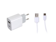 Зарядное устройство mObility NQC-13 2xUSB + кабель USB - Type-C White УТ000032786