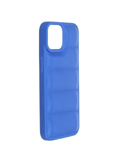 Чехол DF для iPhone 14 Silicone дутый Blue iJacket-01