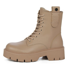 Ботинки Бежевые ботинки из кожи на подкладке из натуральной шерсти на тракторной подошве Respect