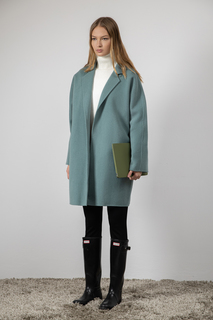 Пальто укороченное на запах с поясом VASSA&Co