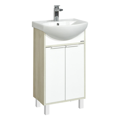 Тумба-умывальник Акватон Рико, Смайл, 1A212401RIB90/1WH207781, 50 см, белый/ясень фабрик