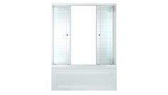 Душевая шторка Тритон DP64 170, стекло полосы, профиль белый Triton