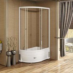 Душевой уголок Радомир 1-03-1-2-0-0090 120х80х227, стекло прозрачное, поддон высокий, профиль белый, правый