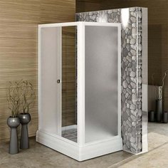 Душевой уголок Радомир Верчелли 1-03-1-1-0-0121 121х84х198, стекло матовое, поддон, профиль белый, левый