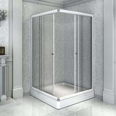 Душевой уголок Радомир 1-03-1-1-0-1211 90х100х196, стекло матовое, поддон, профиль белый, левый