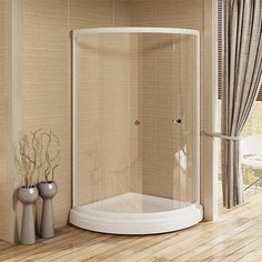 Душевой уголок Радомир 1-03-1-0-0-0010 90х90х196, радиальный, стекло прозрачное, поддон, профиль белый