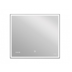 Зеркало м Led 011 design KN-LU-LED011*80-d-Os 80х70 с подсветкой, часы, металл. рамка Cersanit