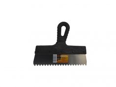 Шпатель Вихрь 73/3/2/27 зубчатый нержавеющая cталь, пластиковая рукоятка 6х6 мм, 250мм