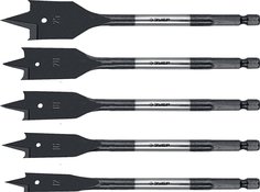 Набор сверл перовых Зубр 29505-H5 по дереву, хвостовик HEX 1/4&quot;, 5 шт.