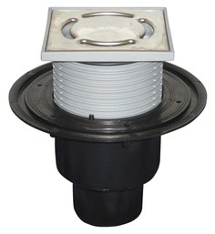 Трап D50/110мм вертикальный, нерж. решетка 123*123 мм (сухой сифон Primus) HL