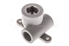Водорозетка проходная полипропилен 20х1/2&quot; ВР, серая Gibax