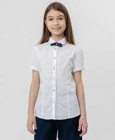Белая рубашка с коротким рукавом Button Blue