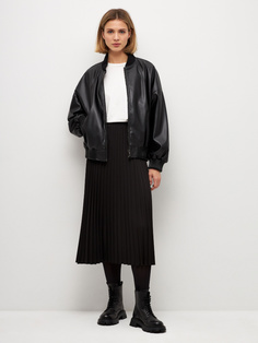 Плиссированная юбка миди (черный, M) Sela