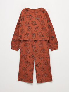 Пижама с принтом Tom and Jerry для девочек (коричневый, 122-128) Sela