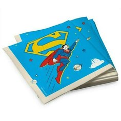 Салфетки бумажные трехслойные Superman Желтый лого, 33 х 33 см, 20 шт ND Play