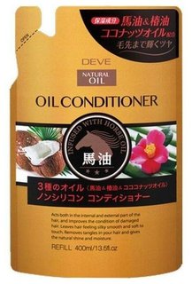 Кондиционер Kumano Cosmetics для сухих волос 3 маслами (лошадиное,кокосовое и масло камелии) Deve 400 мл зап