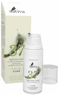 Крем для лица ночной Sativa №37 для жирного и комбинированного типа кожи, 50 мл