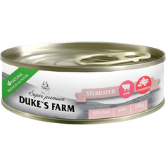 Корм для стерилизованных кошек DUKES FARM ягненок с брусникой и шпинатом 100 г