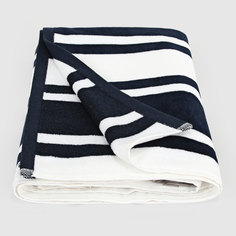 Пляжное полотенце Maisonette Fin белое с синим 75х150 см
