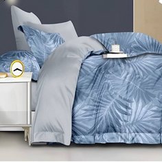 Постельное белье евростандарт, простыня 200х220 см, 2 наволочки 70х70 см, пододеяльник 200х220 см, Адель, поплин, Катания