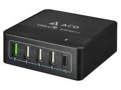 Зарядное устройство ACD 5xUSB 1PD + 1QC + 3Smart ACD-P605U-V1B