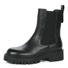 Ботинки Черные ботинки челси из кожи на подкладке из натуральной шерсти на тракторной подошве Respect