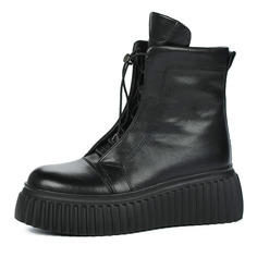 Ботинки Черные ботинки из кожи на подкладке из натуральной шерсти на платформе Respect
