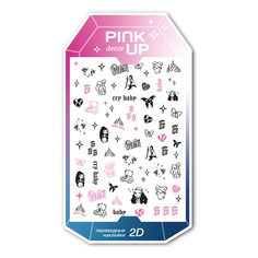 Наклейки для ногтей PINK UP DECOR 2D переводные тон 50