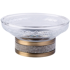 Мыльница Boheme Royal Cristal бронзовая 10,8х10,8х5,5 см (10930-BR-B)