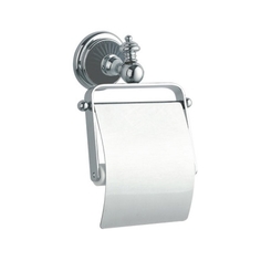 Держатель для туалетной бумаги Boheme Nero Vogue серебряный с крышкой 13,5х13,5х18 см