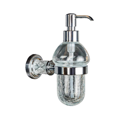 Дозатор для жидкого мыла настенный Boheme Murano Cristal серебряный 8,5х14х19 см