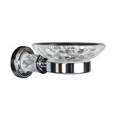 Мыльница Boheme Murano Cristal cсеребряная 12х16,5х6,5 см