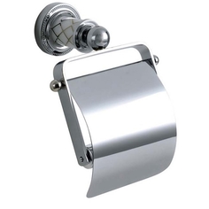 Держатель для туалетной бумаги Boheme Murano серебряный с крышкой 13х13,5х16 см