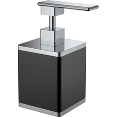 Дозатор для мыла Boheme чёрный с серебряным 11,8х8,3х17,1 см