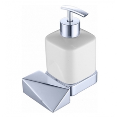 Дозатор для мыла Boheme New Venturo серебряный с белым 9,7х8,1х18,7 см