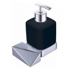 Дозатор для мыла Boheme New Venturo серебряный с чёрным 9,7х8,1х18,7 см