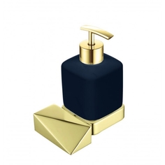 Дозатор для мыла Boheme New Venturo золотой с чёрным 9,7х8,1х18,7 см