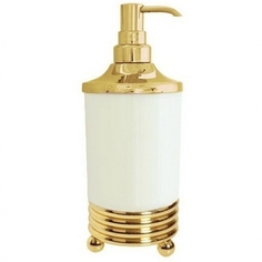 Дозатор для мыла Boheme Hermitage золотой 7,5х7,5х18,5 см