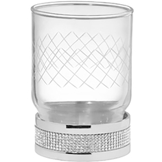 Стакан для зубных щёток Boheme Royal Cristal серебряный 7,5х7,5х10,8 см