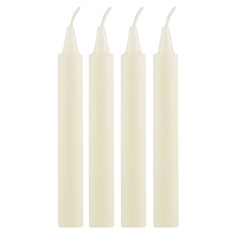Свечи античные и витые набор свечей РЫЖИЙ КОТ 4шт 17х1,8см 6ч/г белые без аромата