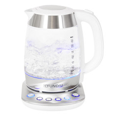 Чайники чайник HYUNDAI HYK-G4033 2200Вт 1,7л стекло белый