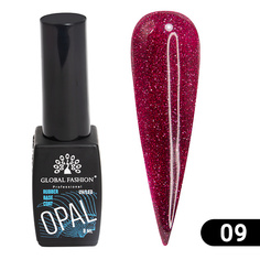 Базовое покрытие для гель-лаков GLOBAL FASHION Каучуковая база светоотражающая Disco Opal 01