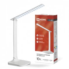 Светильник настольный сенсорное включение, 10 Вт, белый, In Home, ССО 02Б, 4690612013473