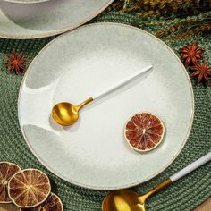 Тарелка десертная, керамика, 20 см, круглая, Moss , Daniks, серая