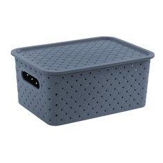 Корзина для хранения, 3 л, 23.5х17.3х10.5 см, пластик, космик, с крышкой, Violet, Береста, 521135